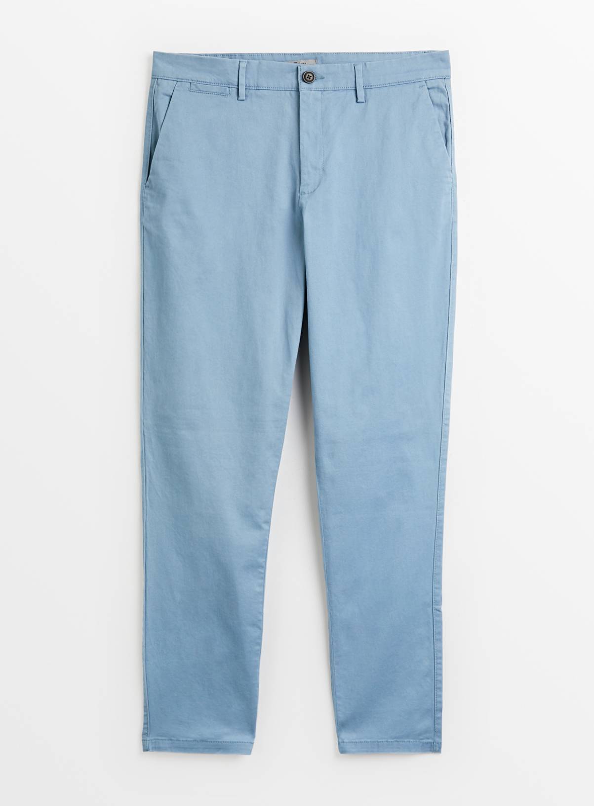 Light Blue Skinny Fit Chino Trousers  44L - Image 3